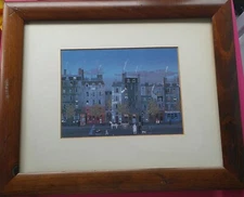 Vintage 1985 Michel Delacroix Lithograph – “L’Homme Sandwich” – Matted & Framed