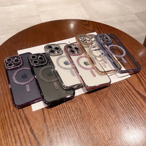 Funda y película para lentes Mag Safe con marco y marco con marco de diamante para iPhone 16 Pro Max/16Pro/16Plus/16 Mag Safe - Imagen 2 de 13