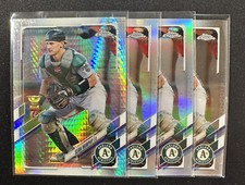 2021 Topps Chrome Prism Refractor #55 Sean Murphy + Base Lot - Braves / A's