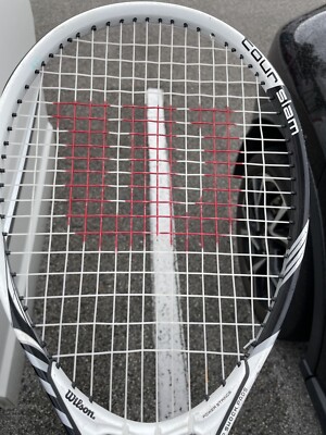 Wilson Tour Slam Tennis Racket L4 4 1/2  Grip Stop Shock Pads Power Strings