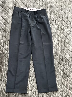 Louis Raphael Men Pants Sz 38x32 Gray Pleated Front Cuffs Pockets Trousers