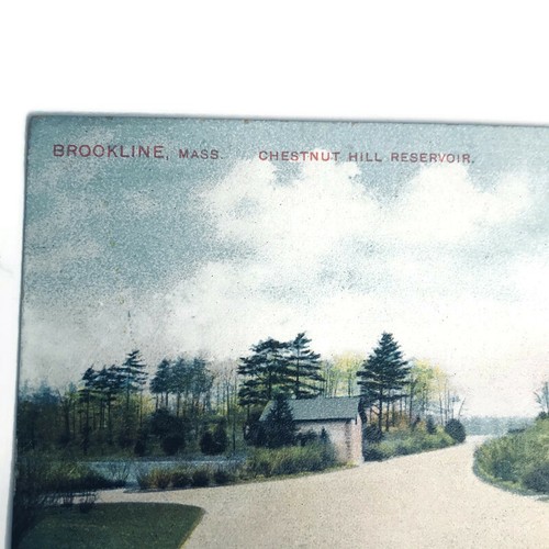 Postal Color Chestnut Hill Reservoir Brookline MA Massachusetts No. 1009 - Imagen 2 de 5