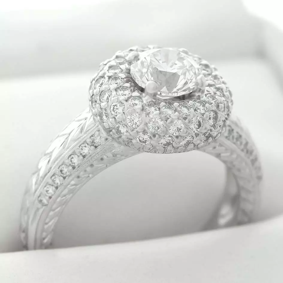 MICHAEL BEAUDRY PLATINUM DIAMOND ENGAGEMENT RING 1.00 CT G VS1