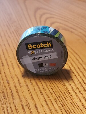 Magic Washi Tape 3M Scotch Expressions Green Star Pattern .59''x 393'' 10.9 YD