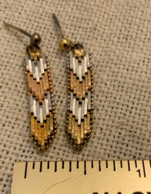 Italy Riccio Venetian 925 sterling silver y2k Diamond cut chevron earrings QVC