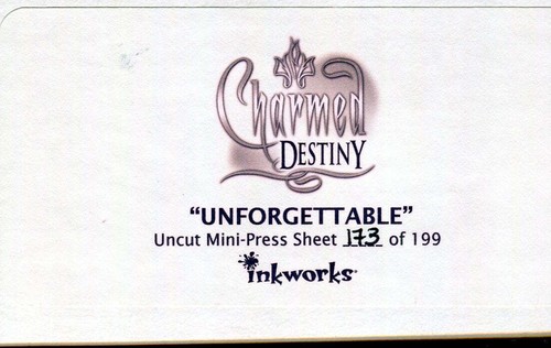 Charmed Destiny Limited Edition Unforgettable Uncut Mini Press Sheet #173 of 199 - Picture 3 of 3