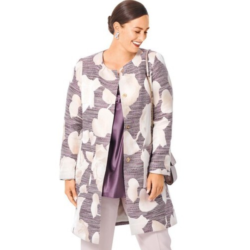 Burda Sewing Pattern 6034 Womens 18-28 Jacket or Coat Panel Seams Collarless - Picture 5 of 9