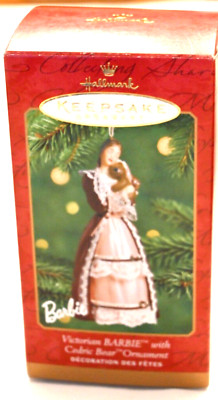 Victorian Barbie W/Cedric Bear 2001 Hallmark Keepsake Ornament