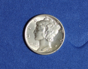 1931- Mercury Liberty Silver One Dime Coin #P29340