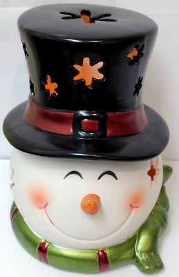 Qvc Christmas Decoration Snowman Flameless Led Candle Luminary With Timer Ebay