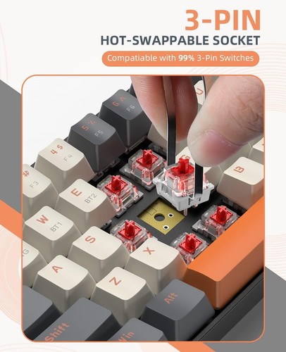 ZIYOULANG K68 60% Wireless Mechanical Keyboard, BT 5.0/2.4GHz with Dual Mode - Picture 22 of 26