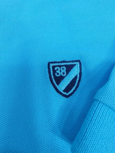 Polo golf uomo Cremieux Classic L Large blu azzurro nuova con etichetta $75 - Foto 2 di 11