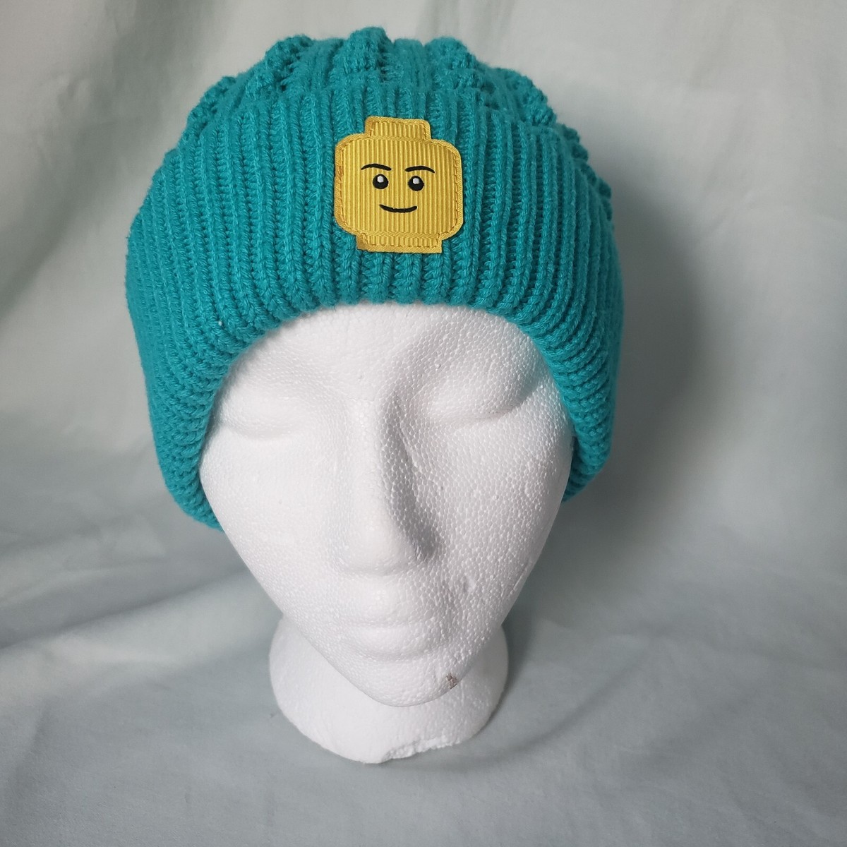 Lego Knit Beanie Hat Green One Size Fits Most Popcorn Knit Stitch