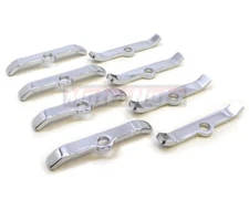 Chrome Valve Cover Spreader Bars 3" Long Hold Down Reinforcement 8pc SBC Chevy 