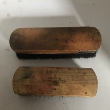 TWO VINTAGE SHOE SHINING BRUSHES ONE IS A GRIFFIN SHINEMASTER USED.