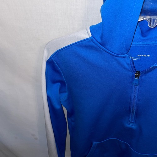 Under Armour Youth Athletic Hoodie Size Large Blue White Athleisure Running - Picture 5 of 12