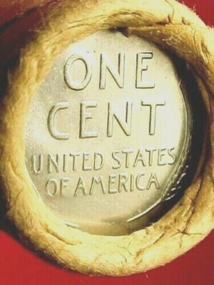 OLD ROLL LINCOLN WHEAT PENNY 1943  UNC STEEL REVERSE / 1955-S GEM+ END COINS OBW