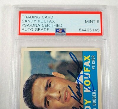 Rare 1960 SANDY KOUFAX Signed Topps Baseball Card-Brooklyn
