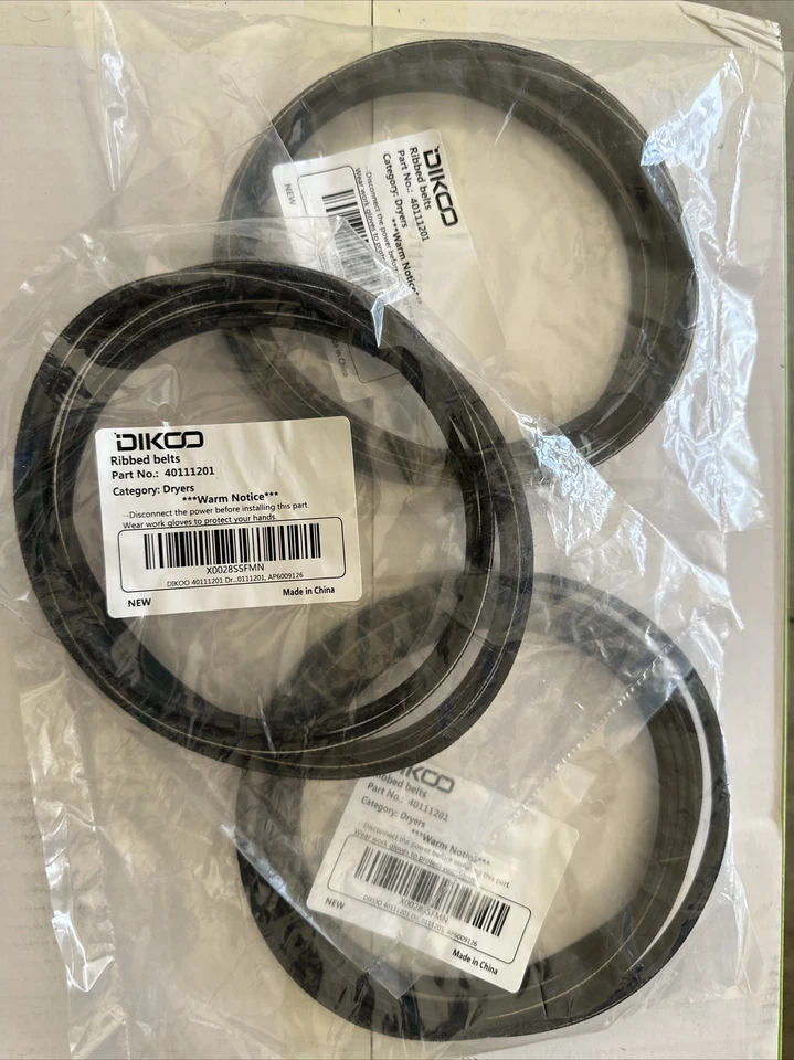 Paquete de 3 correas secadoras para Speed Queen, Amana, AP4049271, PS2041323, 40111201 Foto 2 de 2