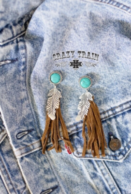 Crazy Train Giddy Wild Earrings, Brown