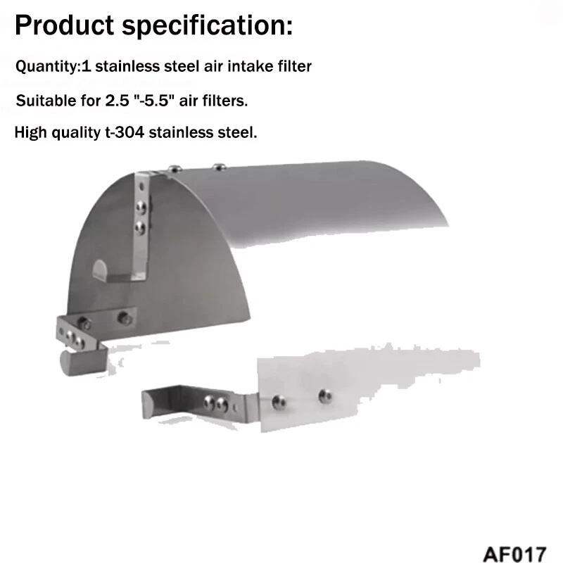 Крышка автомобильного воздушного фильтра 304 из нержавеющей стали теплозащитный экран воздухозаборник холодный воздух конус движения - Изображение 3 из 4