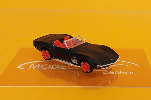 Brekina 19973 Chevrolet Corvette C3 cabriolet noir mat 1:87 NEUF voiture miniature