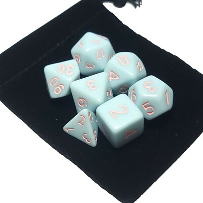 Wiz Dice 7-teiliges Würfel-Set In Grün – Inklusive Samtbeutel