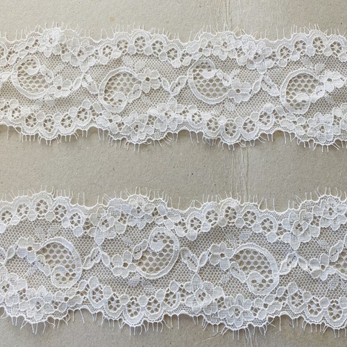 2 Yards Stretch White Eyelash French Lace Trim/Sewing/Crafts/Bridal/2.25" Wide - Picture 15 of 17