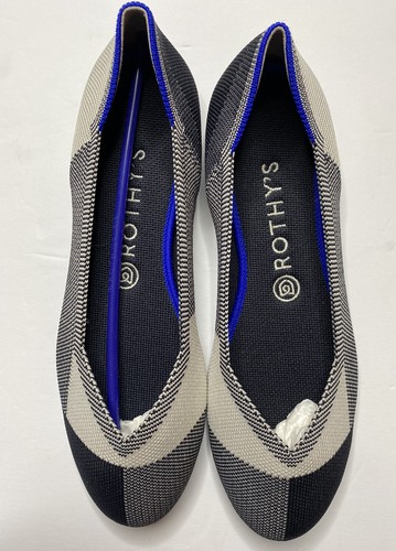 rothys textile white blue - Gem