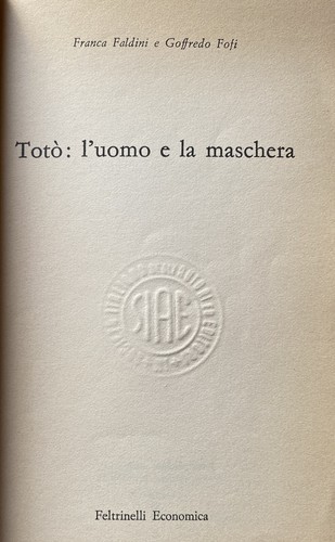 FRANCA FALDINI, GOFFREDO FOFI TOTÒ: THE MAN AND THE MASK FELTRINELLI 1978 - Picture 14 of 23