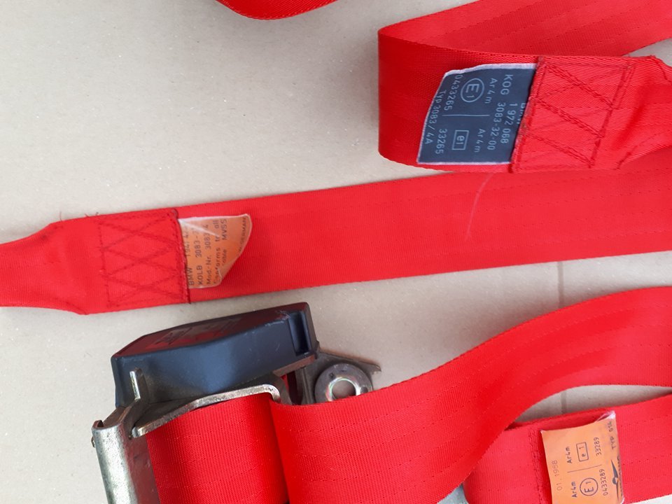 BMW E30 RED SEAT BELTS SPORT S14 S50 M Power M Technik and All BMW e30