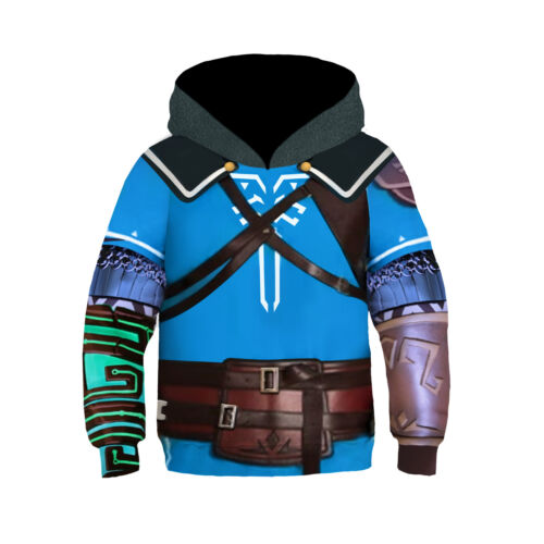 ⭐Kids The Legend of Zelda Cosplay Costume Hoodie Pullover Boys 3D Printed Jumper - Picture 13 of 14