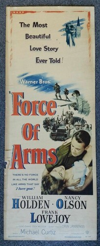 FORCE OF ARMS - 1951 Original 14x36 Vertical Insert Movie Poster, William Holden