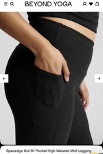 Beyond Yoga Spacedye Out Of Pocket High Waisted Midi Leggings Black Pockets