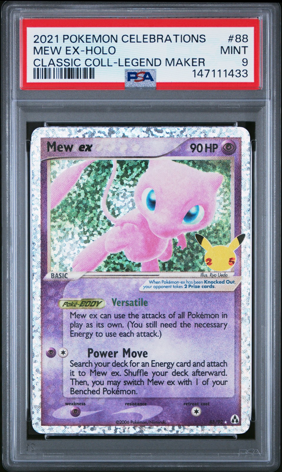 2021 POKEMON CELEBRATIONS CLASSIC COLLECTION #88 MEW EX-HOLO PSA 9
