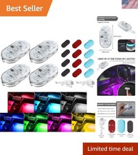 Portable 4pcs Color-changing Magnetic Led Lights For Universal Car Interiors Portable 4pcs Color-changing Magnetic Led Lights For Universal Car Interiors