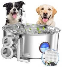 Dog Water Fountain for Large Dogs- 8L/270oz Stainless Steel Dog Fountain