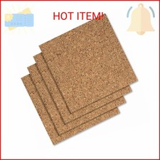 Quartet Cork Tiles, Bulletin Board Cork Panels 12" x 12" x 3/16", Natural, 4 Pac