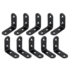 24Pcs 1.97"x1.97"x0.67" L Right Angle Bracket Stainless Steel Corner Brace Black