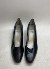 Mark Lemp Classics Walking Cradles Black Leather Pumps Heels Size 8.5