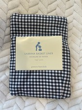 Pottery Barn Kids Blue/Black Gingham Large Sabrina Basket Liner