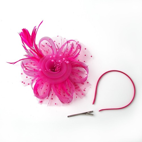 Fascinators Hat Tea Party Headwear for Women Girls Flower Mesh Ribbons Feathe... - Picture 3 of 6
