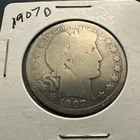 1907-D Barber Half Dollar 50 Cents Denver Mint 90% Silver USA Coin