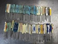 Huge Lot Of 71 Vintage Advertising Mini Screw Drivers Pocket Drivers HVAC 
