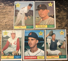 1961 Topps ROOKIE 5-Card LOT! KLIMCHOCK #462 PAGLIARONI #519 EXMT Range!