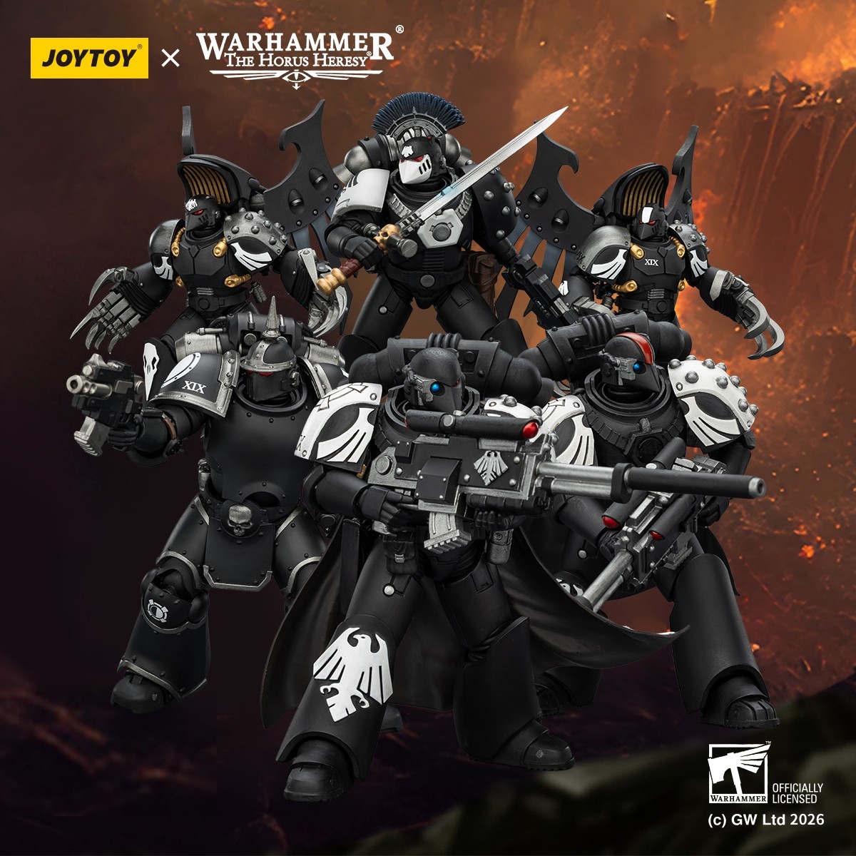 JOYTOY Warhammer 40K 1/18 Raven Guard Dark Fury & Mor Deythan & MK