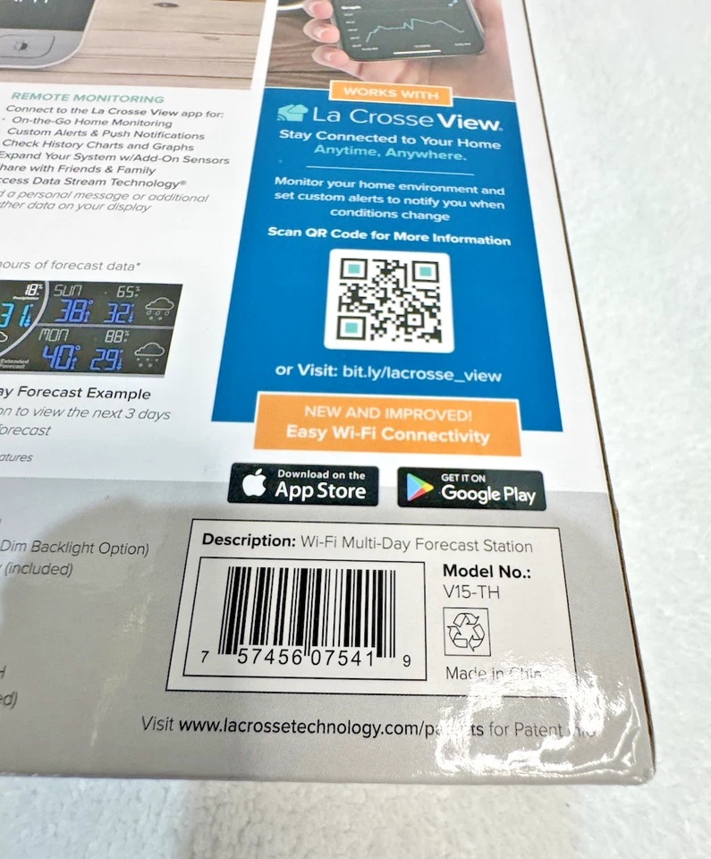 LaCrosse Technology Wi-Fi Multi-Day Forecast Station Model V15-TH - Image 3 of 3