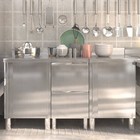 Commercial Silver Stainless Steel Kitchen Cabinets Set 3pcs 50x60x95cm Adj Legs