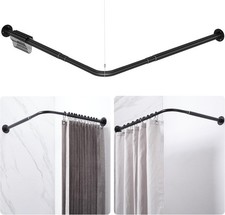 L Shaped Corner Shower Curtain Rod, 24.3" - 48" x 24.3" - 48" Adjustable 90 D