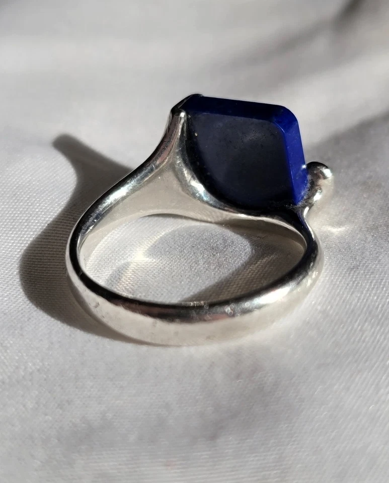 Anillo Tiffany & Co Splash De Colección Raro Talla 7 Piedra Lapislázuli Azul Foto 4 de 4